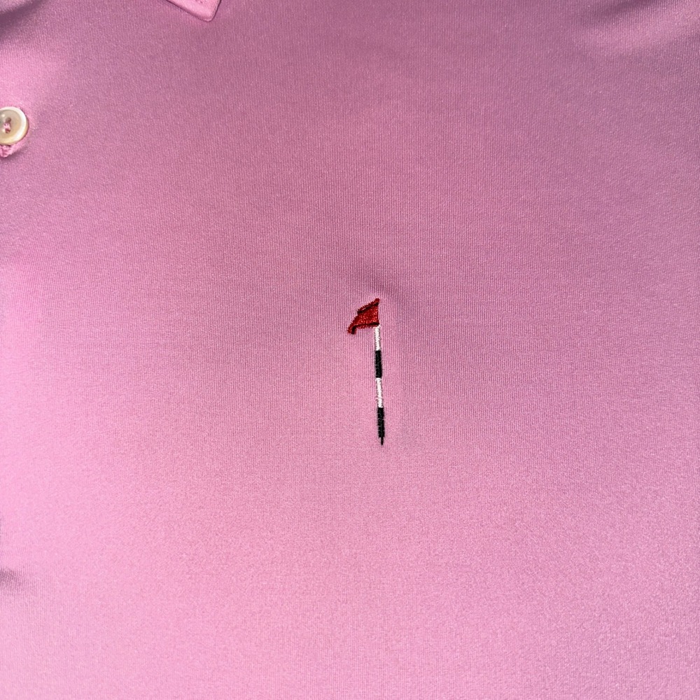 Peter Millar Summer Comfort Pink Golf Polo Shirt Mens XL Embroidered Flag Logo - Picture 4 of 12